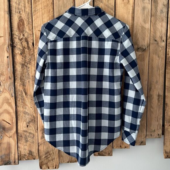 Vineyard Vines Relaxed Carmel Buffalo Check Performance Flannel Button Down Sz 0 - Picture 5 of 14